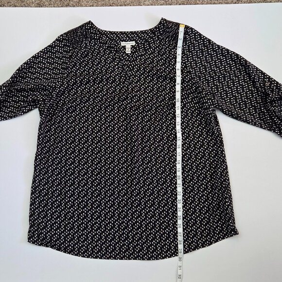 NWT - Croft & Barrow Black & White Printed Blouse, Size 1X - Picture 6 of 9